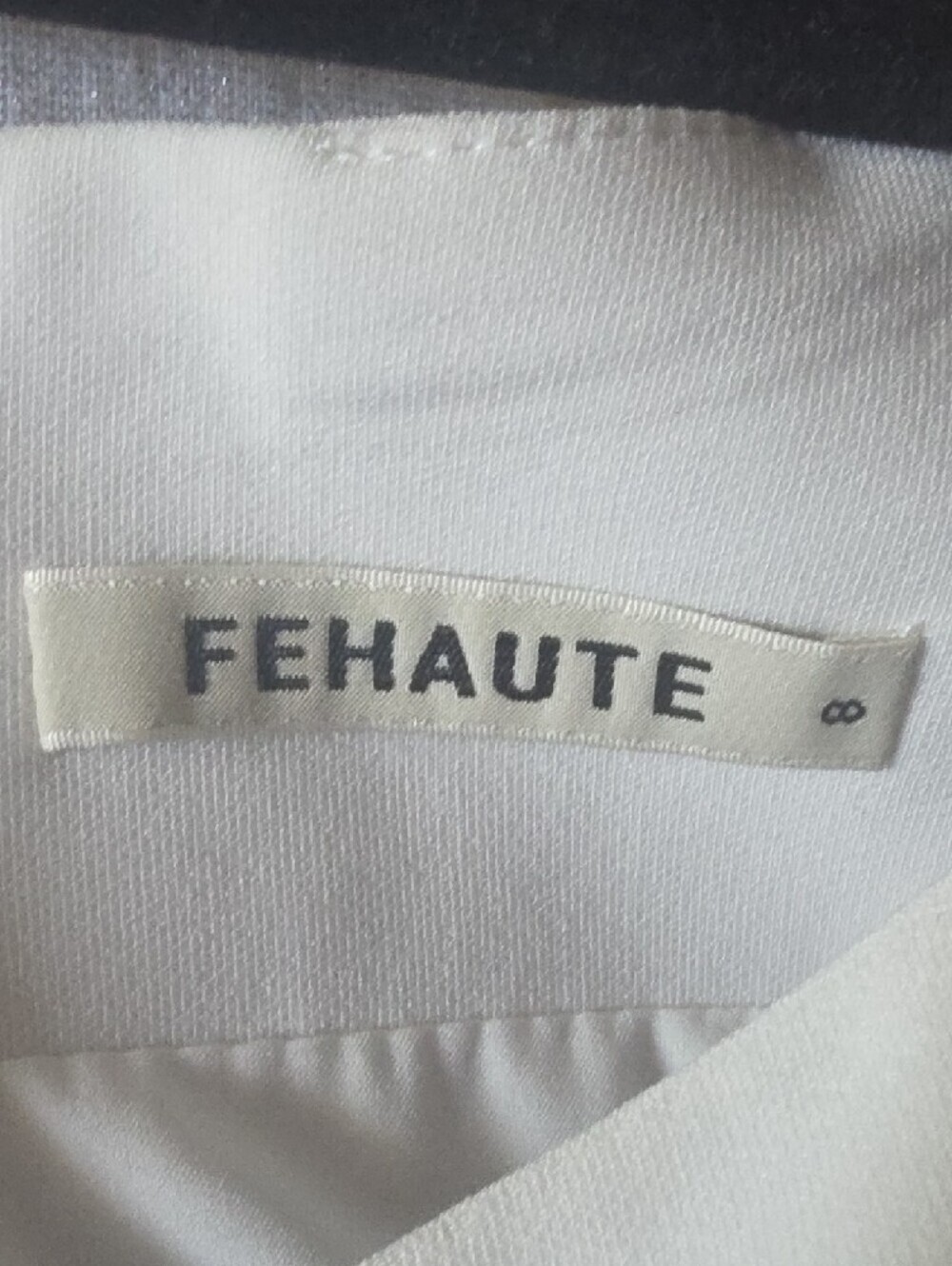 Fehaute Refined White Long-Sleeve Sheath Dress with Floral Shoulder Accent 8 - Picture 2 of 13
